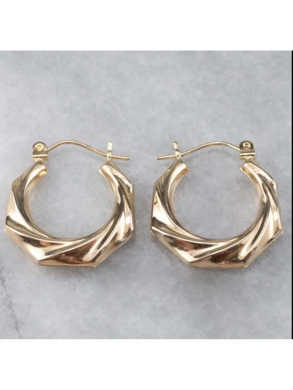 925 Sterling Silver posts gold twist earrings.